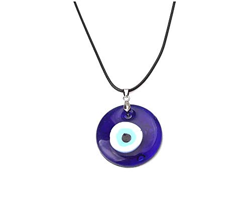 Evil Eye Pendant Necklace Glass Leather Rope Chain Turkish Protact Lucky Necklace for Women Men