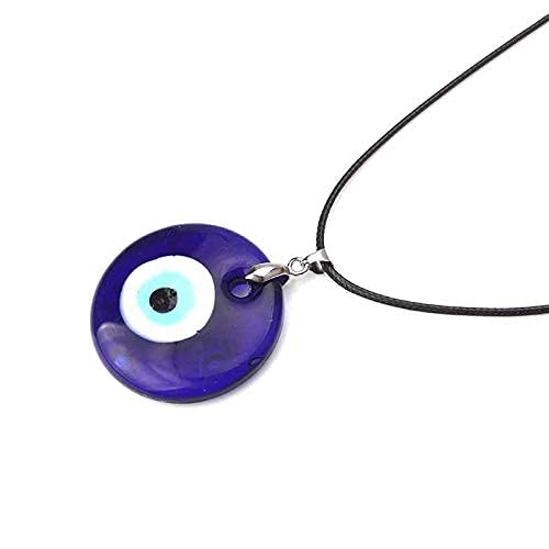 Evil Eye Pendant Necklace Glass Leather Rope Chain Turkish Protact Lucky Necklace for Women Men