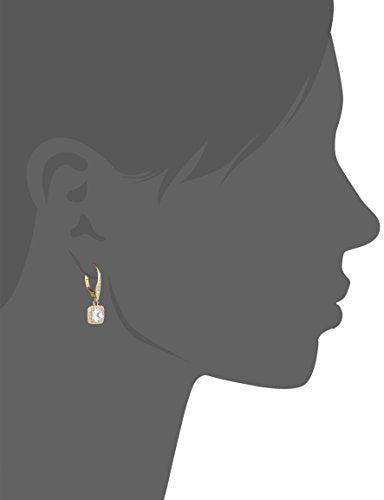 Flawless Goldtone and Cubic Zirconia Leverback Drop Earrings