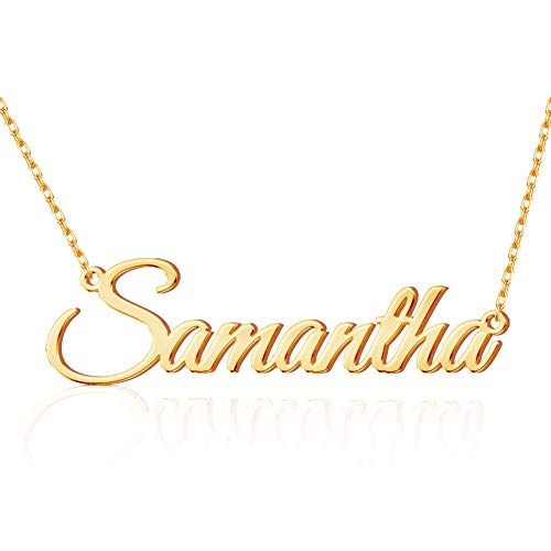 Custom Name Necklace Personalized 18K Gold Plated Nameplate Customized Jewelry Gift for Women