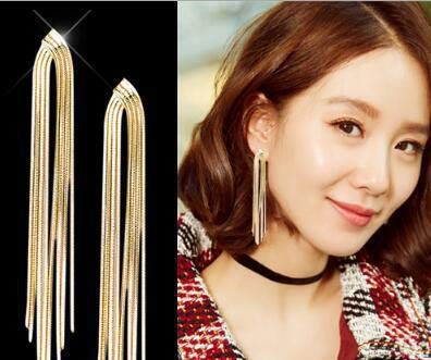 Gold Tassel Earrings Long Chain Earrings for Women Teen Girls Tassel Dangle Drop Earrings Prom Sexy Earrings