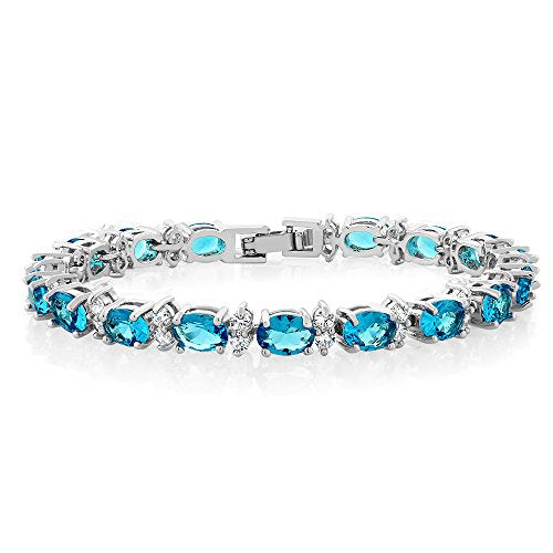 20.00 Ct Gorgeous Oval and Round 7 Inch Sparkling Cubic Zirconia CZ Tennis Bracelet