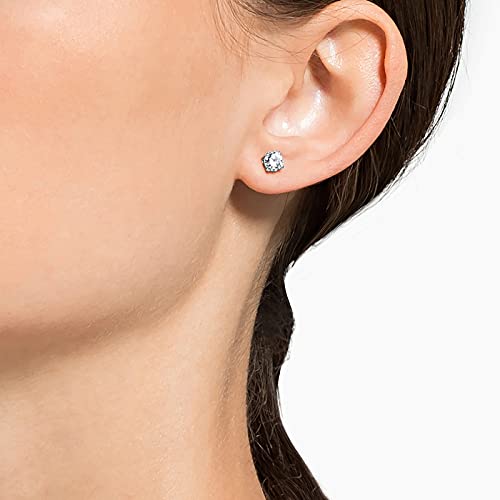 Attract Pierced Stud Earrings, Clear Crystals on a Rhodium Finish Setting, Part of the Swarovski Attract Collection