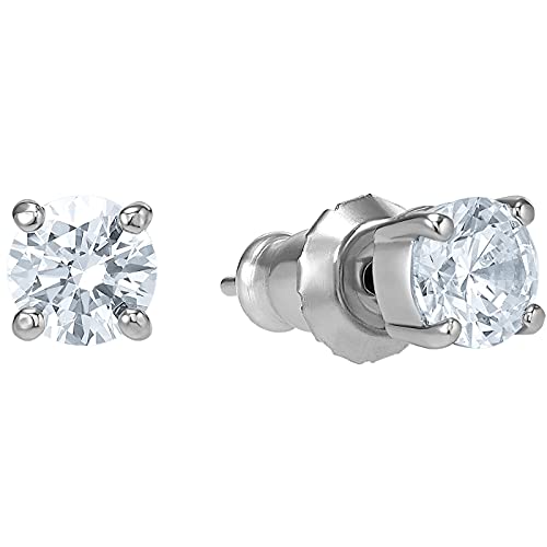 Attract Pierced Stud Earrings, Clear Crystals on a Rhodium Finish Setting, Part of the Swarovski Attract Collection