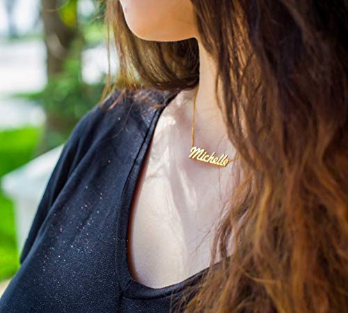 Custom Name Necklace Personalized 18K Gold Plated Nameplate Customized Jewelry Gift for Women