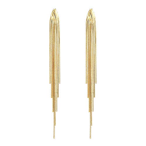 Gold Tassel Earrings Long Chain Earrings for Women Teen Girls Tassel Dangle Drop Earrings Prom Sexy Earrings