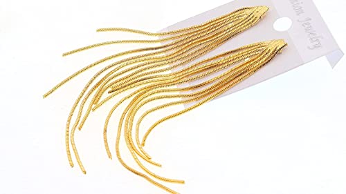 Gold Tassel Earrings Long Chain Earrings for Women Teen Girls Tassel Dangle Drop Earrings Prom Sexy Earrings