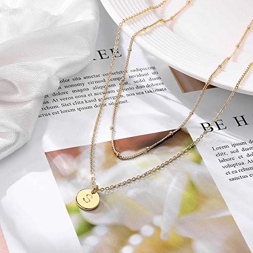 Dainty Gold Necklaces for Women, Layered Necklaces for Women Teen Girls Letter Necklaces for Teen Girls Coin Necklaces for Teen Girls Gold Jewelry for Women Teen Girls Gifts（A）