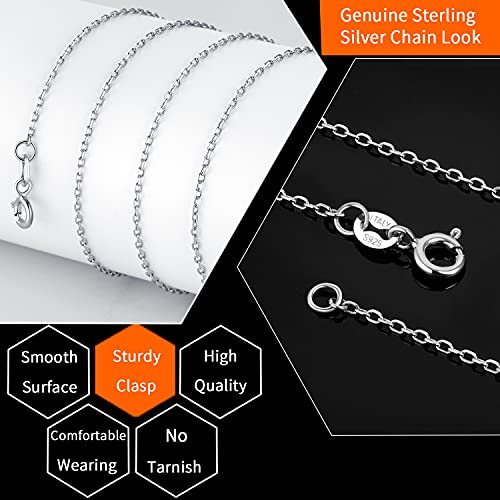 925 Sterling Silver Chain Necklace for Women & Girls 1.3mm Cable Chain Italian Thin Silver Necklace Chain Perfect Replacement Chain Necklace - Super Sturdy & Shiny 16 Inch