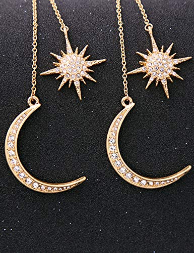 Moon Earrings for women Girls Moon and Star Earrings Jewelry Fashion Long Drop Dangle Stud