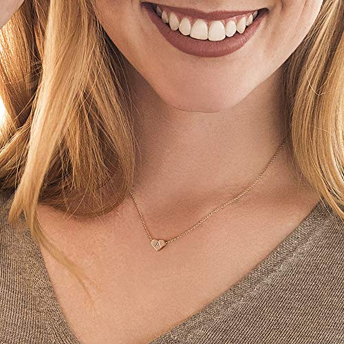 Easter Gifts for Kids Girls - 14K Gold Filled Heart Initial A Necklaces for Women Girls Tiny Initial Necklace for Girls Kids Heart Initial Necklace Easter Gifts for Kids Girls Easter Neccklace