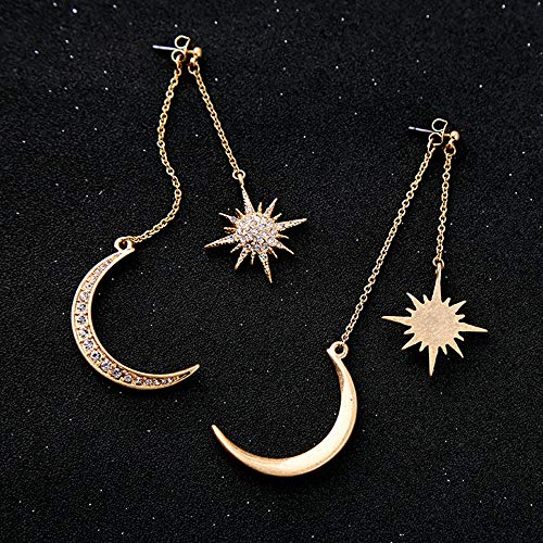 Moon Earrings for women Girls Moon and Star Earrings Jewelry Fashion Long Drop Dangle Stud