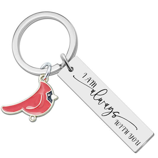 igvean camellia Cardinal Gifts Keychain Sympathy Gift Memorial Gifts Loss of Mother Father Lover Friend Religious Gifts for women Jewelry Remembrance Grief Present I am Always with You Red Cardinal Keyring